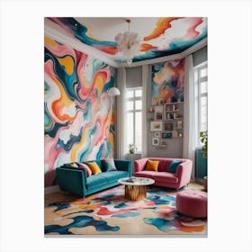 Eclectic Abstract Style Living Room Lienzo