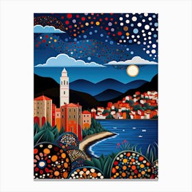 Lerici, Italy, Illustration In The Style Of Pop Art 2 Canvas Print
