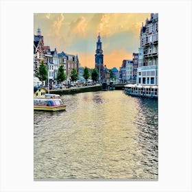 Amsterdam At Sunset Canvas Print