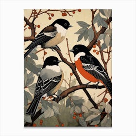 Art Nouveau Birds Poster Carolina Chickadee 4 Canvas Print