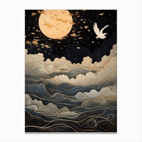 Seagull 3 Gold Detail Painting Canvas Print
