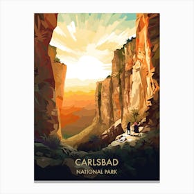 Carlsbad National Park Travel Poster Illustration Style 1 Canvas Print