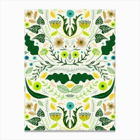 Flora Ornamental - Green Canvas Print