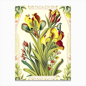 Freesia 3 Floral Botanical Vintage Poster Flower Canvas Print