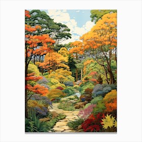 Atlanta Botanical Garden, Usa In Autumn Fall Illustration 1 Canvas Print