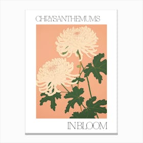 Chrysanthemums In Bloom Flowers Bold Illustration 4 Canvas Print