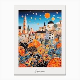 Poster Of Siracusa, Italy, Illustration In The Style Of Pop Art 3 Canvas Print