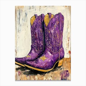 Purple Sparkly Cowgirl Boots 2 Canvas Print