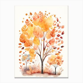 Cute Autumn Fall Scene 11 Canvas Print