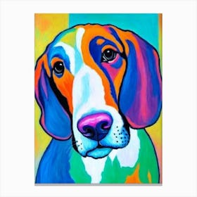 Basset Hound 2 Fauvist Style dog Canvas Print