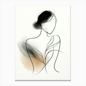 Woman Sketched Portrait Canvas Print