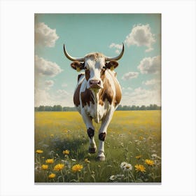 Cow In A Field Canvas Print Canvas Print