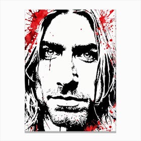 Kurt Cobain Portrait Ink Painting (26) Canvas Print