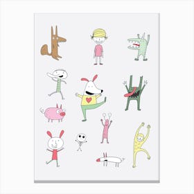 Doodle Monster Character Cartoon Funny Canvas Print