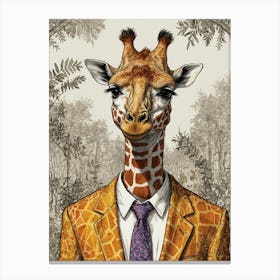 Giraffe In Suit 9 Canvas Print