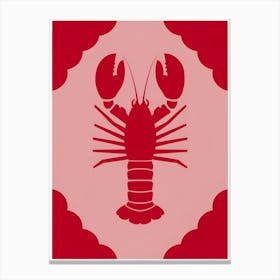 Lobster On A Red Background Canvas Print