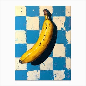 Banana Blue Checkerboard Painting 1 Canvas Print