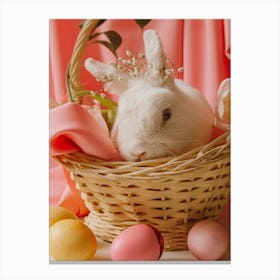 Easter Bunny In Basket Canvas Print