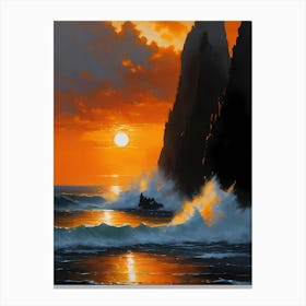 Sunset At The Beach 18 Canvas Print