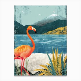Greater Flamingo Andean Plateau Chile Tropical Illustration 1 Canvas Print