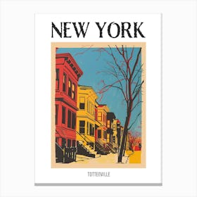 Tottenville New York Colourful Silkscreen Illustration 1 Poster Canvas Print