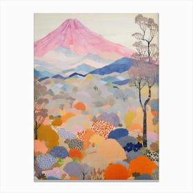 Mount Fuji Japan 2 Colourful Mountain Illustration Canvas Print