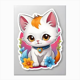 Colourful Cute Kitten Canvas Print