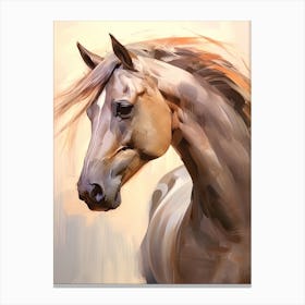 Tan Horse Head Painting Close Up Canvas Print