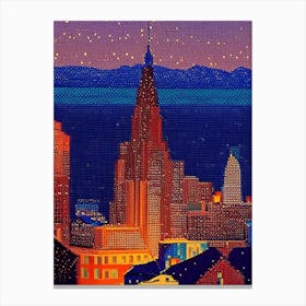Frisco, City Us  Pointillism Canvas Print