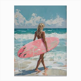 Pink Surfboard Canvas Print