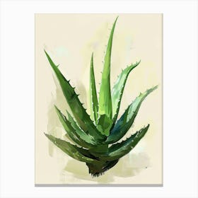 Aloe Vera Plant Minimalist Illustration 5 Canvas Print