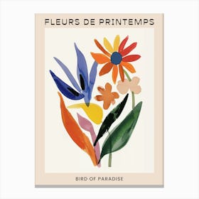 Spring Floral French Poster  Bird Of Paradise 3 Canvas Print