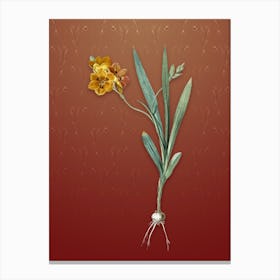 Vintage Ixia Miniata Botanical on Falu Red Pattern n.1319 Canvas Print