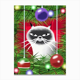 Cat and the Christmas Tree Canvas Print