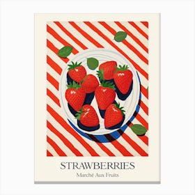 Marche Aux Fruits Strawberries Fruit Summer Illustration Canvas Print