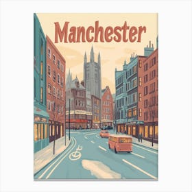 Aihrgdesign A Classic 1960s Travel Poster For Manchester 1 Canvas Print