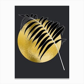 Full Moon Black and Gold Canvas Print
