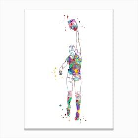 Baseball Pitcher Girl Canvas Print