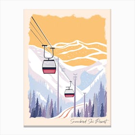 Poster Of Snowbird Ski Resort   Utah, Usa, Ski Resort Pastel Colours Illustration 0 Canvas Print