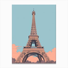 The Eiffel Tower Paris Travel Illustration 3 Canvas Print
