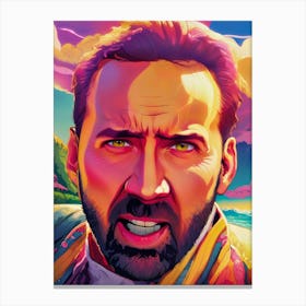 Nicolas Cage Pedro Pascal Meme Art Canvas Print