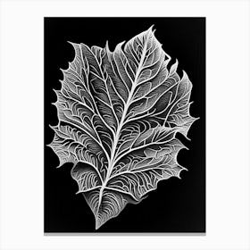 Bael Leaf Linocut 2 Canvas Print