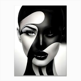 Black And White Painting 3 Canvas Print