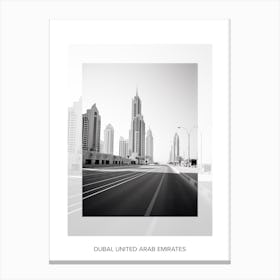 Poster Of Dubai, United Arab Emirates, Black And White Old Photo 3 Canvas Print
