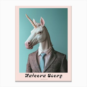 Toy Pastel Unicorn In A Suit 3 Poster Canvas Print