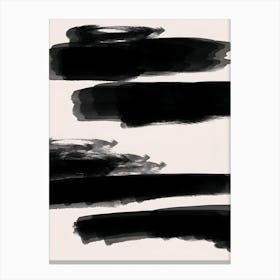 Black Brush Strokes Canvas Print