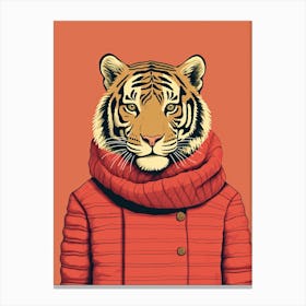 Tiger Illustrations Wearing A Turtleneck 3 Canvas Print