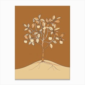 Apple Tree Minimalistic Drawing 4 Canvas Print