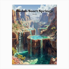 Badab Soort Springs Miniral Spring Digital Travel Art Canvas Print