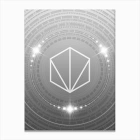 Geometric Glyph in White and Silver with Sparkle Array n.0339 Canvas Print